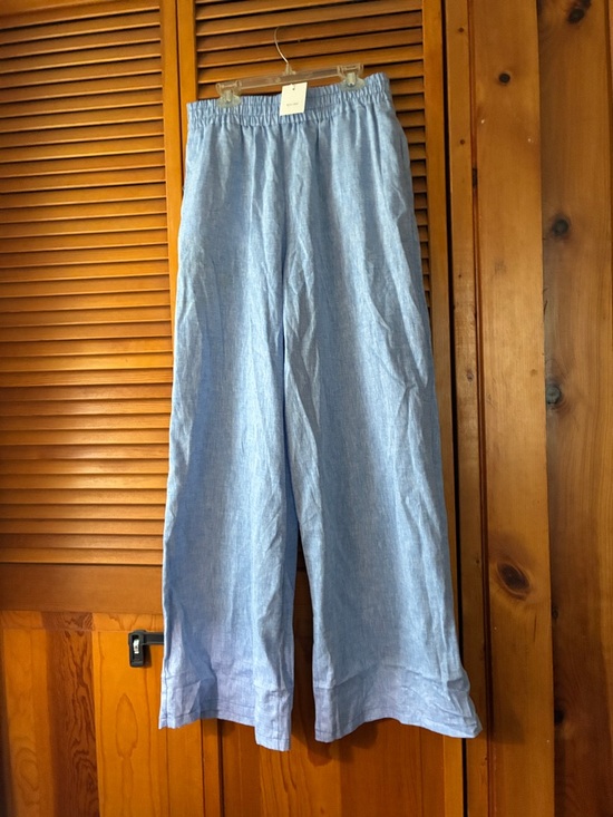 Zara Pants - Zara Light Blue Wide-Leg Linen Pants length 41”waist 15”inseam14”